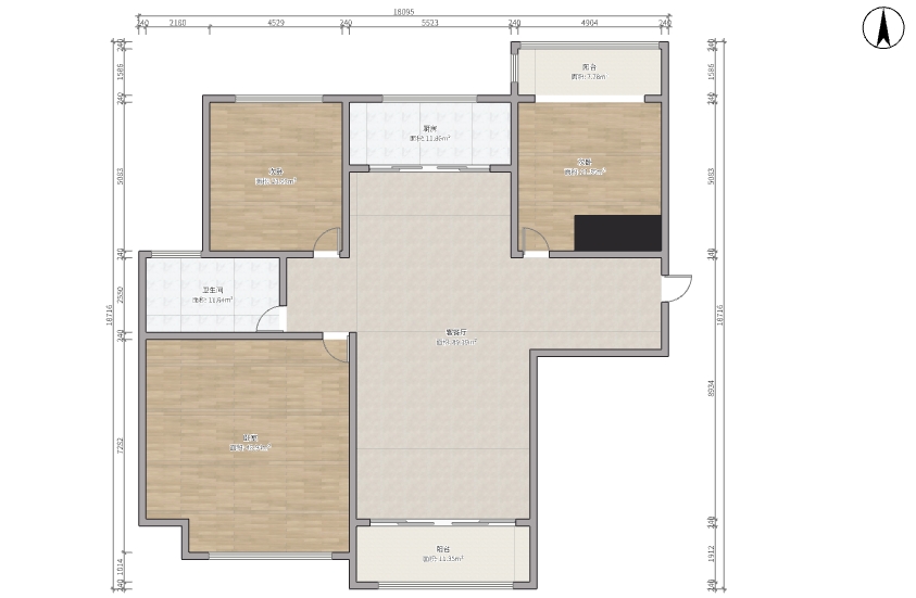 精裝修3室2廳1衛(wèi)132m2105萬元