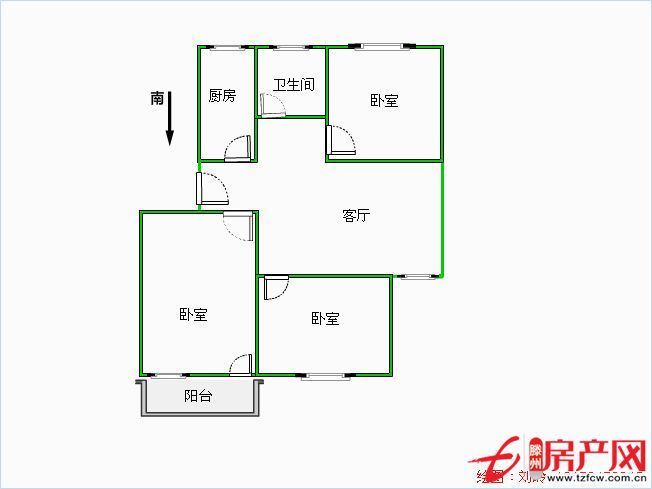 黃金地段樓層好采光三室一廳
